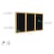 Ghent Enclosed Bulletin Board, 3 Door, Rcycl, Oak Frame, 3 ft H x 6 ft W, Black PW33672TR-BK - alternate 2